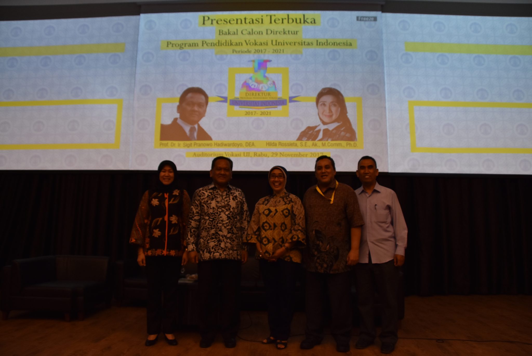 Presentasi Terbuka Bakal Calon Direktur Program Vokasi UI 2017-2021