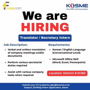 Internship Vacancy - PT Funiq Powertec Indonesia