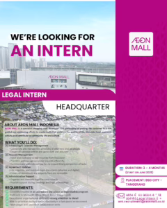 Internship Vacancy - PT. AEON MALL INDONESIA