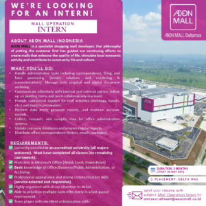Internship Vacancy - PT. AMSL Deltamas