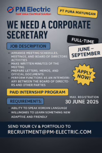 Internship Vacancy - PT. Pura Mayungan